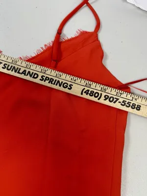 Socialite Red lace trim Cami slip tank top blouse sexy lined M Adjustable Strap thumbnail 5