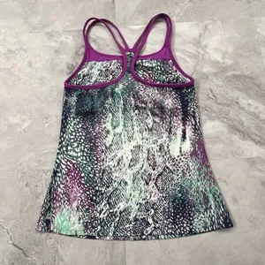 Fabletics Snakeskin Tahoe Racerback Tank Built in Bra Purple Teal Size‎ Small S thumbnail 2