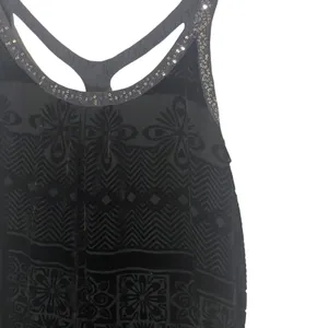 Free People Women's Size 6 Small Black Velvet‎ Sequin Wymsgoth Romantic Top thumbnail 4