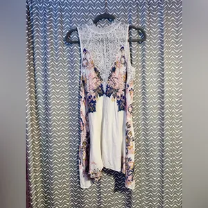 Free People | Marsha Printed Lace-Neck Dress, size S thumbnail 4