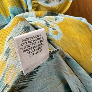 MISA Los Angeles Alessandra Sleeveless Ruffle Midi Dress Blue Yellow Medium thumbnail 8