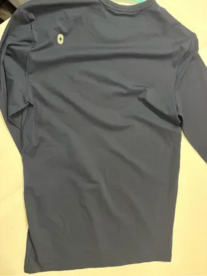 Dark navy blue nwot XS FIGS long sleeve underscrub top logo new technical thumbnail 3