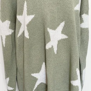 A Beautiful Soul Sweater Size A Size (1X ) Stars Green Cozy Slouchy Whimsigoth thumbnail 6