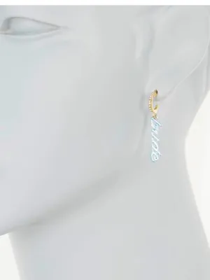 Bauble Bar Bride Gold and Blue Dangle Earrings thumbnail 2