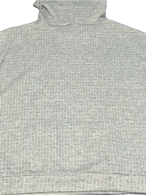 Women's XL Grey Quilted Waffle Christmas Tree Hoodie Holiday Pullover Sweatshirt thumbnail 12
