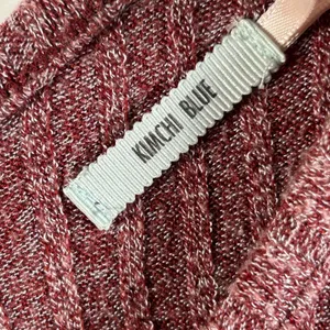 Kimchi Blue Ribbed Knit Cropped Tie Back Long Sleeve Top Dusty Rose Size M‎ thumbnail 4