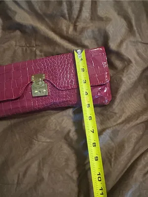 Bellini Patent Croc-Embossed Convertible Clutch in Fuchsia thumbnail 6