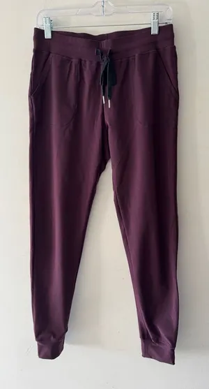 Zyia Active Unwind Joggers Activewear‎ Drawstring Pockets Plum Maroon Stretch thumbnail 1