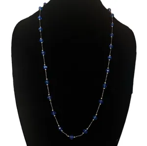 Blue Bead Chain Necklace thumbnail 1