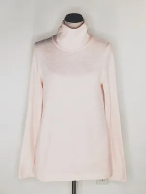 J. Crew Light Pink Fleece Pullover Cowl Neck Knit Long Sleeve Sweater Top thumbnail 2