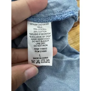 Lush Clothing Denim Dress Women Stretchy Comfortable Size Large Preppy‎ Beach Travel City thumbnail 7