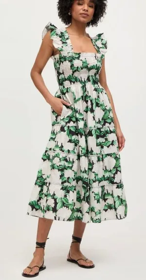 Hill House The Ellie Nap Dress Night Bloom Cotton , S thumbnail 1