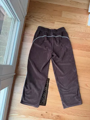Tna Aritzia Chocolate Brown Velour Track Pants Size Medium Y2K thumbnail 3