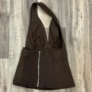 WEWOREWHAT Halter Corset Top Brown Women’s Small thumbnail 5