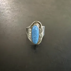Vintage New Mexico Native American Turquoise‎ Ring Stamped RB-adjustable thumbnail 2