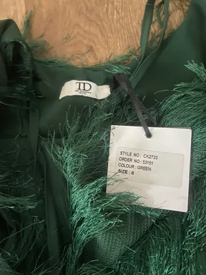 ASOS True Decadence Forest Green Tassel Tiered Dress thumbnail 3