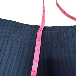 BlacktoGrey Black Ribbed Flare Leggings High Waisted Cotton Large thumbnail 5