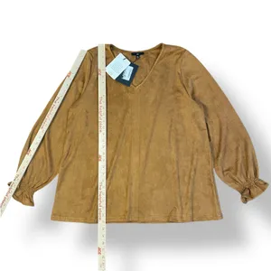 Joh NWT Abigail Suede Top Womens Size XL‎ In Caramel Boho thumbnail 3