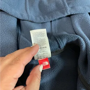 The North Face Fleece Jacket Women M gray Windwall Full Zip Hooded Sweater Logo thumbnail 6