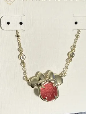 Disney / Kendra Scott Mickey Mouse Short Pendant Necklace- Bright Red Drusy thumbnail 3