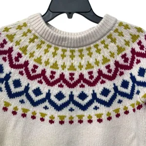 J. Crew Fair Isle‎ Knit Sweater Women's Size S Merino Wool Blend Scandi Minimal thumbnail 2
