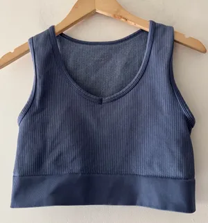 OFFLINE By‎ Aerie Ribbed Recharge Least Support Blue Sport Bra thumbnail 1