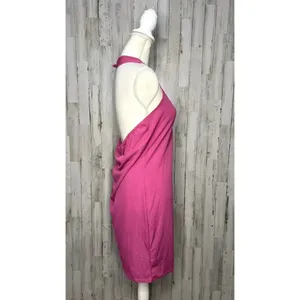 NWT‎ PrettyLittleThing Women's 14 Pink Triple Cut Out Halterneck Bodycon Dress thumbnail 7