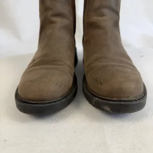 Clarks Womens 8.5 Chelsea Boots Brown Leather Block Heel Ankle Moto thumbnail 3