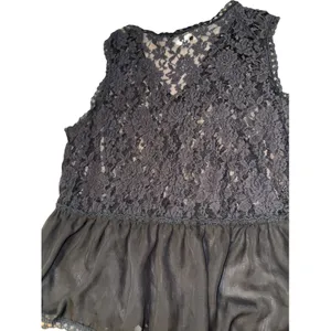 Vintage Jody Lace Peplum Vest Women's XL Sheer Witchy Goth Whimsygoth Fall thumbnail 5