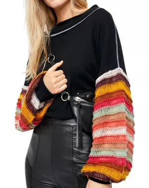 We The Free Free People Cha Cha Balloon-Sleeve Sweater thumbnail 1