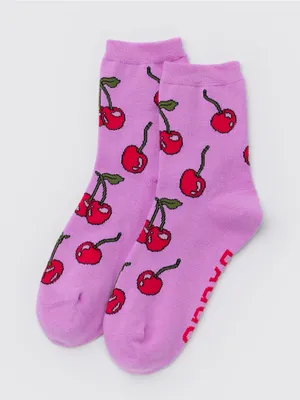BAGGU CHERRIES PRINT CREW SOCK thumbnail 3