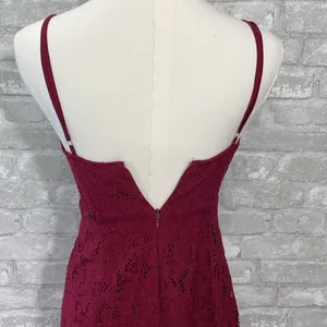 Lulus One Wish Burgundy Lace Midi Dress thumbnail 7