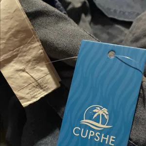 Cupshe Medium Blue Chambray Elastic Waist Pull On Shorts Size L thumbnail 7