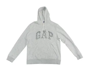 Gap Logo Fleece Pullover Hoodie Light Gray SZ Medium Athletic Loungewear Casual thumbnail 1