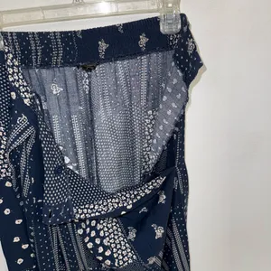 PRE-OWNED Pop England Blue Patchwork Culottes Wide Leg w/ Pockets Pants 1 thumbnail 11