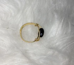 Handmade Black beaded ring thumbnail 1