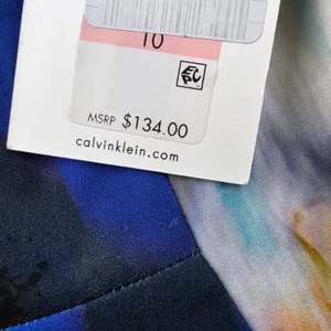 Calvin Klein NWT Blue Blurred Floral Sleeveless Sheath Dress Size 10 thumbnail 3