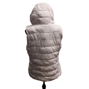 New York Company‎ Light Pink Hooded Puffer Vest Women's Size L Sherpa Lined thumbnail 3