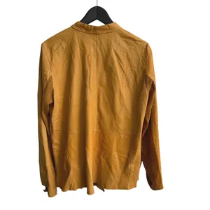 Transit Par Such Leather Jacket for Women Mustard Yellow Unlined Snap Tie Size 4 thumbnail 4