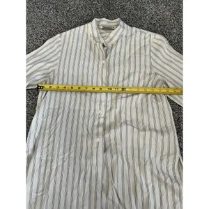 Zara Tan striped button-up long sleeve shirt M thumbnail 6