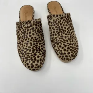Madewell Womens The Ruby Clog in Dotted Calf Hair 7.5 Wooden Soles Slip On MA526 thumbnail 3