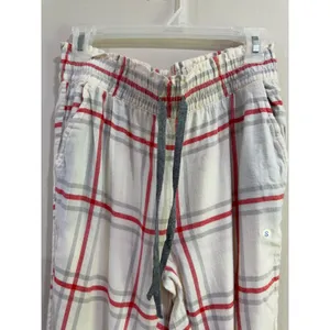Aerie Women Red Gray Plaid Pajama Jogger Pants Sleepwear 4216-125 Small NEW thumbnail 4