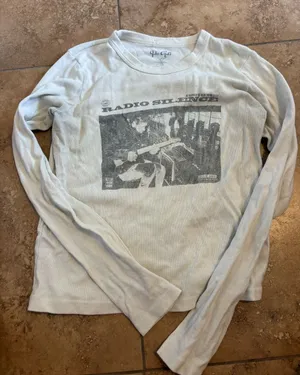 Brandy Melville White Crewneck Graphic Tee thumbnail 1