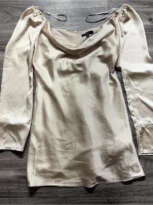LULUS Satin Cowl Neck Long Sleeve mini dress XL thumbnail 2