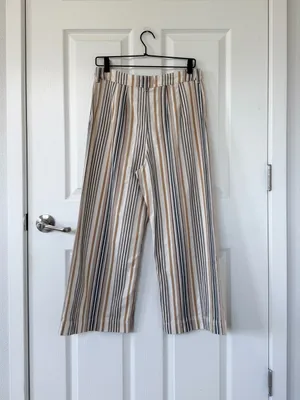 Free People We The Free Patti Pant in Textured Neutral Stripes thumbnail 5
