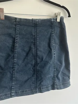 Free People Modern Femme Mini Skirt in Westminster Blue thumbnail 6