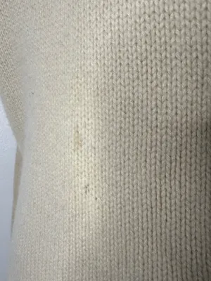 Theory Ivory 100% Cashmere V-Neck Sweater Size P Petite Flawed thumbnail 2