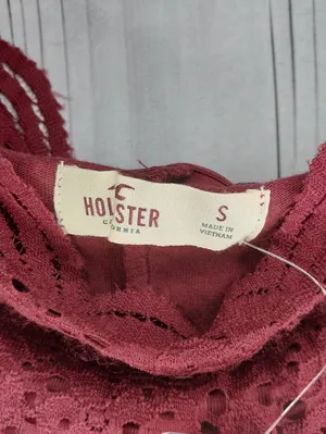 Hollister Burgundy Lace Long Sleeve Fit & Flare Skater Mini Dress NWT thumbnail 5