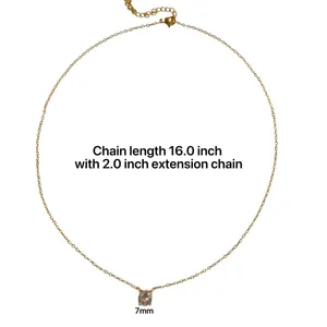 Adjustable Chain CZ Cubic Zirconia Pendant Necklace for Women thumbnail 4