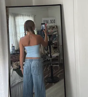 Light Blue Strapless Crop Size XS thumbnail 2